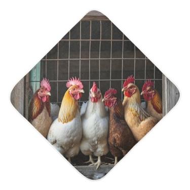 Imagem de STAYTOP Toalhas de bebê fofas com capuz de musselina de galo, toalha de banho super macia, toalhas de banho absorventes para banho recém-nascido unissex 76 x 76 cm