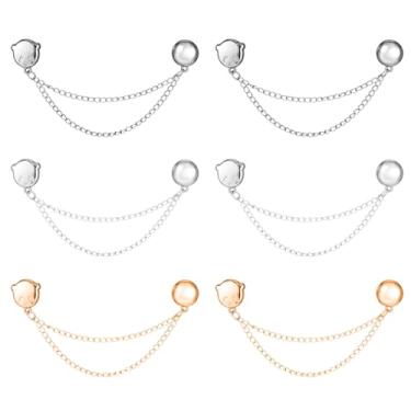 Imagem de Conjunto de 6 Molas Magnéticas para Roupa, em Forma Ursinho Fofinho com Corrente Ímanes Fortes e Multiusos para Fixar Mangas Saias Vestidos Calças e Bainhas de Hijab (3 Cores)