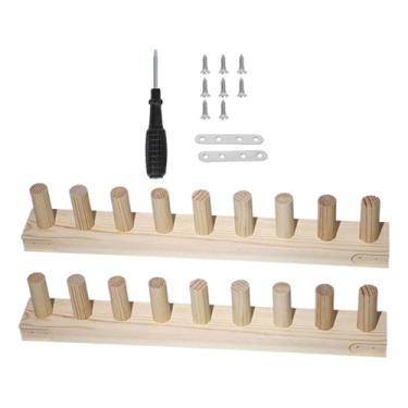 Imagem de Fenteer Tear de tricô de madeira, fácil de montar, ideal para iniciantes, para fazer mantas com fios grossos, 2 Seção