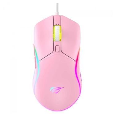 Imagem de Mouse Gamer Havit MS1029 Rosa: 8000 DPI, RGB Vibrante