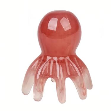 Imagem de Ferramenta chinesa de massagem de cabeça – Massageador de couro cabeludo de acupressão com 8 pernas para relaxamento profundo e alívio do estresse, amarelo (cor âmbar)