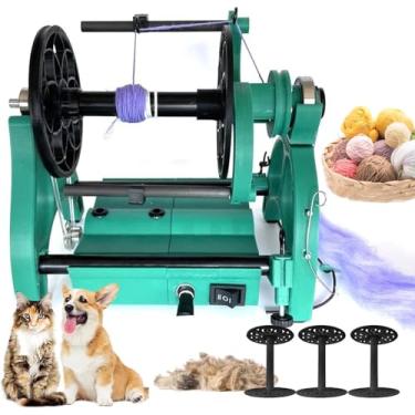 Imagem de Fiador De Lã EléTrico Compacto | MáQuina De Enrolamento EléTrico | Roda De Fiar Fios 12V, | Capacidade De Fibra De 4 OnçAs (120G) | Velocidade AjustáVel (800 Rpm) | Para Fiar E Tecer,Green