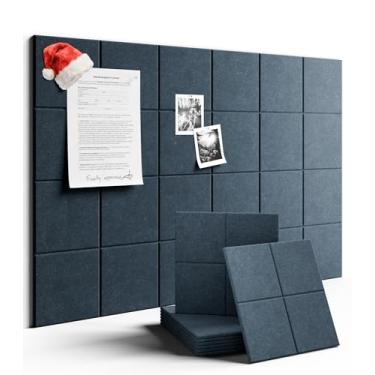 Imagem de Fluxynara Quadro de avisos grande de feltro 91 cm x 61 cm alternativo para quadro de cortiça - pacote com 6 com 40 abas adesivas removíveis seguras, quadros de cortiça para paredes, quadro de cortiça