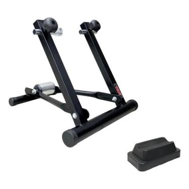 Imagem de FIT Rolo De Treino Dobrável Com Suporte Base Niveladora, Preto, Para Bicicletas (PRETO, COM BASE)