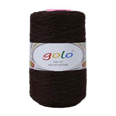 Imagem de golo Fio de cone de lã para tecer 250 g 400 jardas 100% fio de lã para tricô manual 410-marrom
