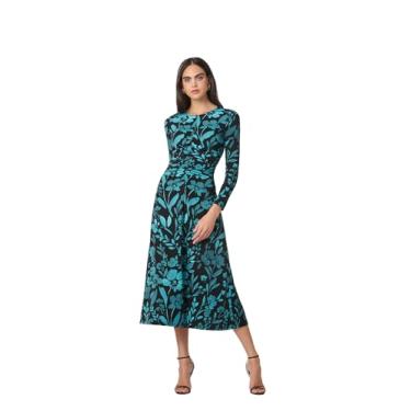 Imagem de Shoshanna Vestido feminino Highgate com estampa floral, Jet/azul-petróleo, 40