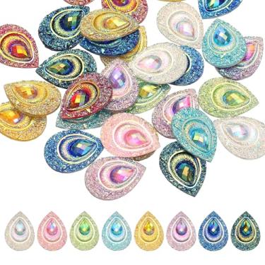 Imagem de PATIKIL Strass olho de cavalo, 18 x 25 mm, 60 peças, gota de lágrima, costura em strass, olho de pavão, pedras de resina de água para decoração faça você mesmo, artesanato, roupas, bolsas, vestidos
