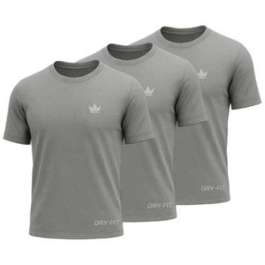 Imagem de Kit 3 Camisetas Dry Masculina Treino Academia Corrida Ciclismo Beach Tenis UV Rei do Esporte-Masculino