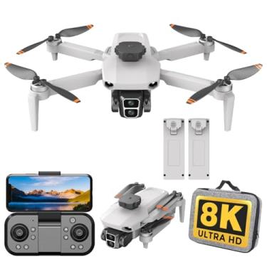 Imagem de Mini Drone com Câmera 4K, Drone Dobrável com Motor Brushless e 2 Baterias, Drones com Câmera 4K, para Iniciantes e Adolescentes (Branco)