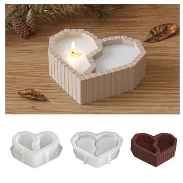 Imagem de Molde de resina de coração vela caixa de armazenamento de silicone moldes de fundição DIY joias bugigangas recipiente de doces molde de silicone concreto cimento gesso plantador vela vaso artesanato