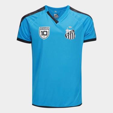 Imagem de Camiseta Santos Asthor Masculina, Azul turquesa, Preto, GG