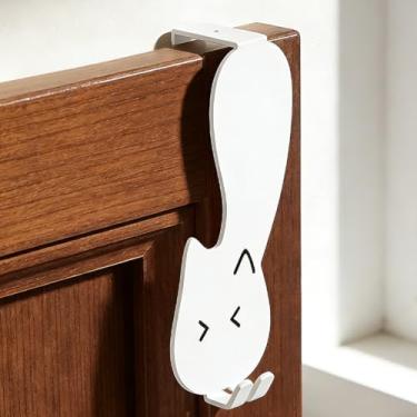 Imagem de Pacote com 2 ganchos fofos de chinchila sobre a porta, cabide de metal resistente para toalha, roupas, bolsa – organizador sem economia de espaço para quarto, banheiro, quarto de crianças