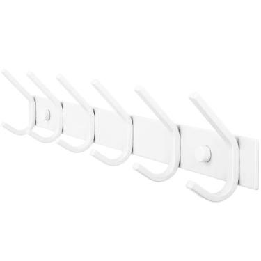 Imagem de Coat Rack WEBI Wall Mount White 6 ganchos de aço 43,5x4x8cm
