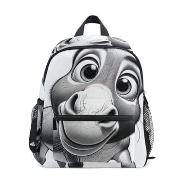 Imagem de GAIGEO Funny Donkey Print Cute Toddler Mini Backpack, 10x4x12 In, Mini Backpack for Boys Includes Water Bottle Pockets, Whistle Clip for Safety