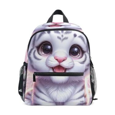 Imagem de Tiger Cub Pink Cute Simple Modern Kids Backpack, 10x4x12 In, Small Girls Backpack Includes Water Bottle Pockets, Whistle Clip for Safety