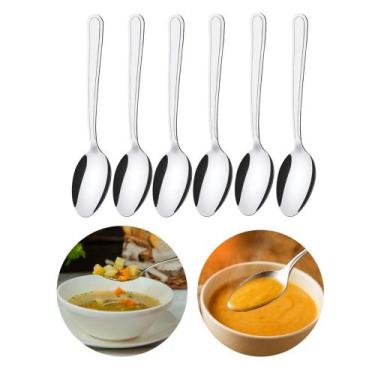Imagem de Jogo 6 Colheres de Sopa Aço Inox Cor Prata Linha Bronze Em CasaTem 19c