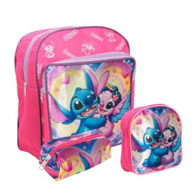 Imagem de Kit Mochila Escolar Menina Costas Tam P Creche Resistente - Plike