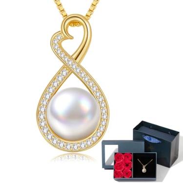 Imagem de LOIPURI Presentes para mães - Colar de pérolas de água doce - Presentes de casamento de 30 anos para esposa - Dia das Mães, Dia dos Namorados, aniversário ou joias de Natal