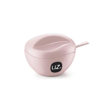 Imagem de Açucareiro rosa com tampa e colher - 15cm - Uz Utilidades