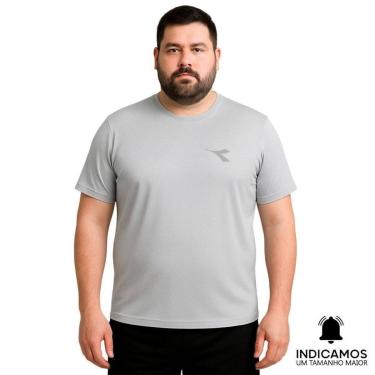 Imagem de Camiseta Diadora Small Logo Plus Size Masculina - Cinza Claro G4-Masculino