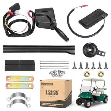 Imagem de 10L0L Kit de seta de carrinho de golfe para carro Yamaha Club EZGO Kit de luz com chicote de fiação de plugue de 9 pinos (tensão de entrada 12 V), interruptor de luz de perigo de freio de buzina