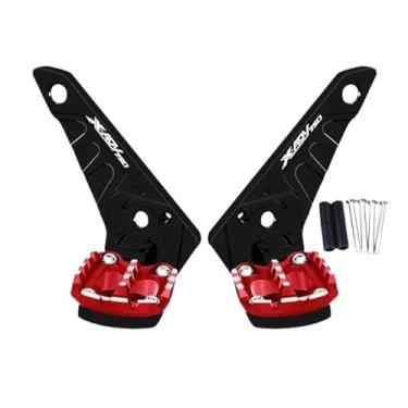 Imagem de Anti-derrapante CNC Pedal Traseiro Descanso De Pé Dobrável Apoios De Pés Passageiro Footpegs Para XADV 750 Xadv750 2021 2022 2023(Black Red)