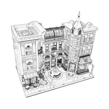 Imagem de Blocos De Montar Criativos: Modelo De Cidade Com Loja De Animais, Pref