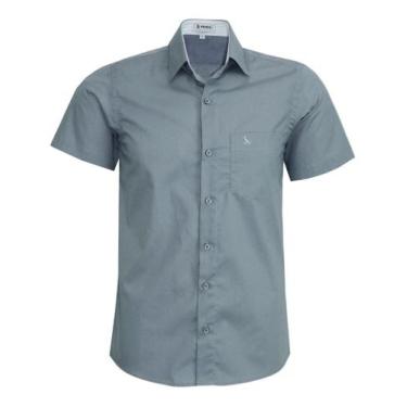 Imagem de Camisa Social Amil Manga Curta Bolso Comfort Tricoline Algodão 1900, C