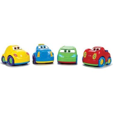 Imagem de Brinquedo para Bebê BABY CARS Sortidos - Conjunto com 4 Carrinhos - Ba