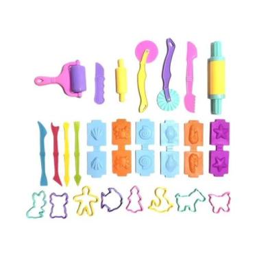 Imagem de Conjunto De Acessórios Para Massinha De Modelar Infantil 25-32 Peças: 