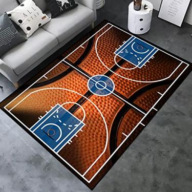 Imagem de Tapete para quadra de basquete, decoração de casa, estampado, grande área, para quarto de crianças, sala de jogos, tapete de borracha antiderrapante, tapete de ioga, durável, sem pelos, cristal