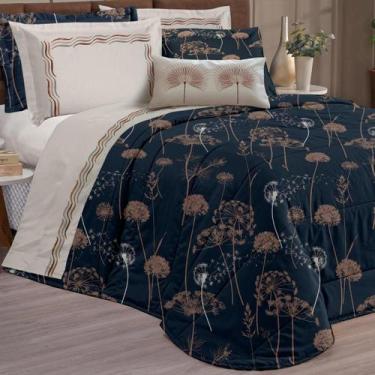 Imagem de Conjunto Cama Casal Queen Size Safira Estampado 100% Algodão VIENA - J