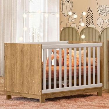 Imagem de Berço Americano Mini Cama Q Encanto Slim Freijó TOQ Branco Acetinado Ambiente - Qmovi