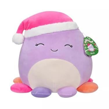 Imagem de Squishmallows Christmas Holiday 12" Beula Purple Octopus with Santa Hat Medium Plush