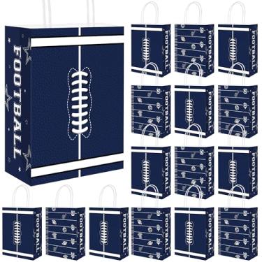 Imagem de Hokinaa Bolsa de presente de cowboy de futebol – 16 peças de lembrancinhas de festa de aniversário com alças a granel estrela azul esportes dia do jogo feliz feriado decorações suprimentos decoração