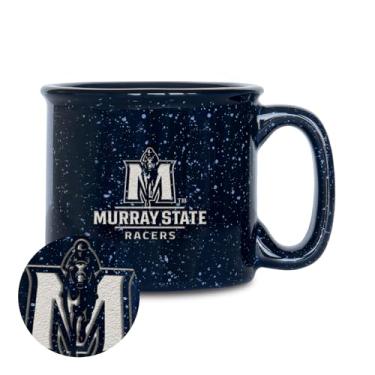 Imagem de Rico Industries Caneca de café NCAA Murray State Racers 425 g Speckle Camper, logotipo gravado a laser profundo, caneca de acampamento de cerâmica, esmalte Speckle