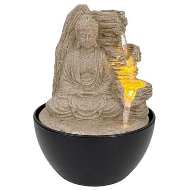 Imagem de Fonte de Água Decorativa com LED e Buda Marfim – Bivolt para Sala e Espaço de Meditação, Ideal para Decoração Espiritual e Ambientes Calmos