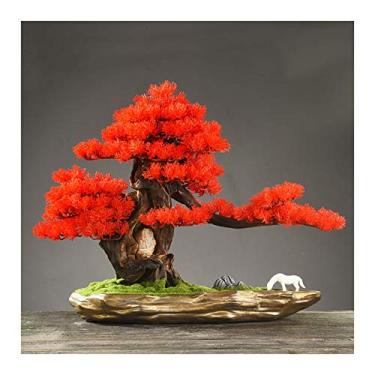 Imagem de pcagfaajmh Bonsai artificial de plantas artificiais, bonsai artificial, bonsai para casa, escritório, decoração interna, vasos de plantas, plantas domésticas, Feng Shui, decoração para casa, cozinha