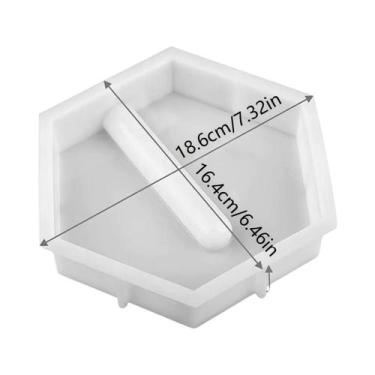 Imagem de Molde De Vaso Hexagonal De Resina 3D Em Silicone Com 3 Tubos De Ensaio