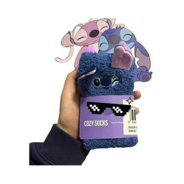 Imagem de Meias Térmicas Antiderrapantes De Casal Em Coral Fleece Com Desenho De