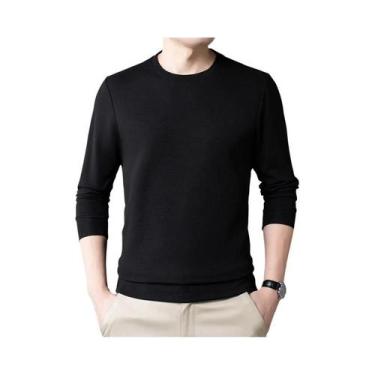 Imagem de Camiseta Masculina De Manga Longa Em Malha Waffle, Casual, Sólida, Com