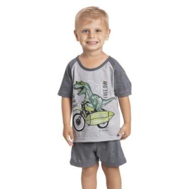 Imagem de Pijama Menino Cinza Dinossauro Free Day - Izitex-Masculino
