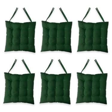 Imagem de Kit com 6 Assentos Futon 40x40cm - Almofadas para Cadeira de Jantar, Pallet e Bancos, Confortáveis e Duráveis, Versáteis para Casa e Eventos (Verde Musgo)