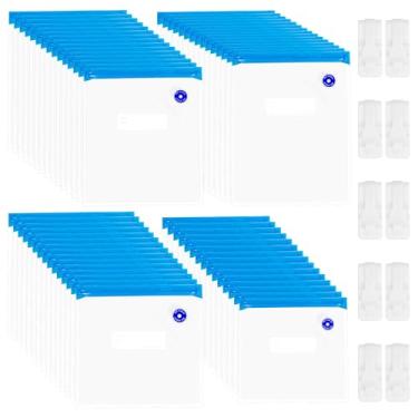 Imagem de 60 sacos reutilizáveis Sous Vide seladores a vácuo com 10 clipes de vedação, saco multiuso para armazenamento de alimentos a vácuo em 4 tamanhos, ideal para micro-ondas, armazenamento de alimentos