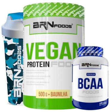 Imagem de VEGAN KIT - Vegan Protein 500g + BCAA Premium 120 Cápsulas + Coquetele