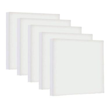 Imagem de Kit 5 Telas de Pintura Branca em Algodão Com Moldura de Madeira Tinta Acrílica Óleo Guache e Aquarela (60x60)