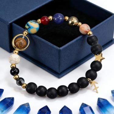 Imagem de Pulseiras elásticas para mulheres, homens, olho de tigre natural, lápis-lazúli, contas de cristal, pulseiras elásticas para alegria, felicidade, prazer, joias empilháveis para homens, pulseiras
