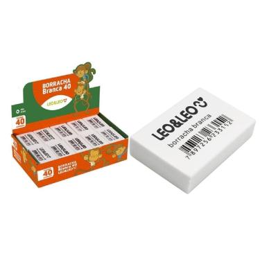 Imagem de Borracha Escolar Nº 40 Pequena Branca C/40