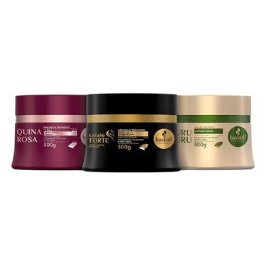 Imagem de Kit Cronograma Capilar Haskell para Cabelos Crespos  Hidratação, Nutri