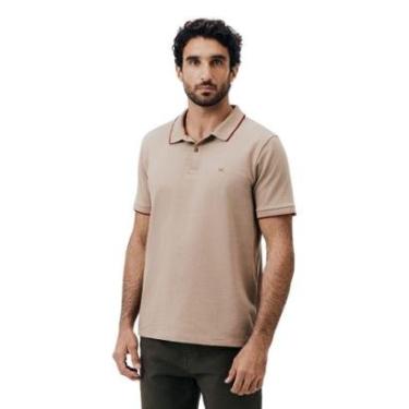 Imagem de Camisa Polo Hering Masculina em Algodão Bordado Marrom-Masculino